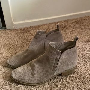 Tan suede Dolce Vita ankle booties